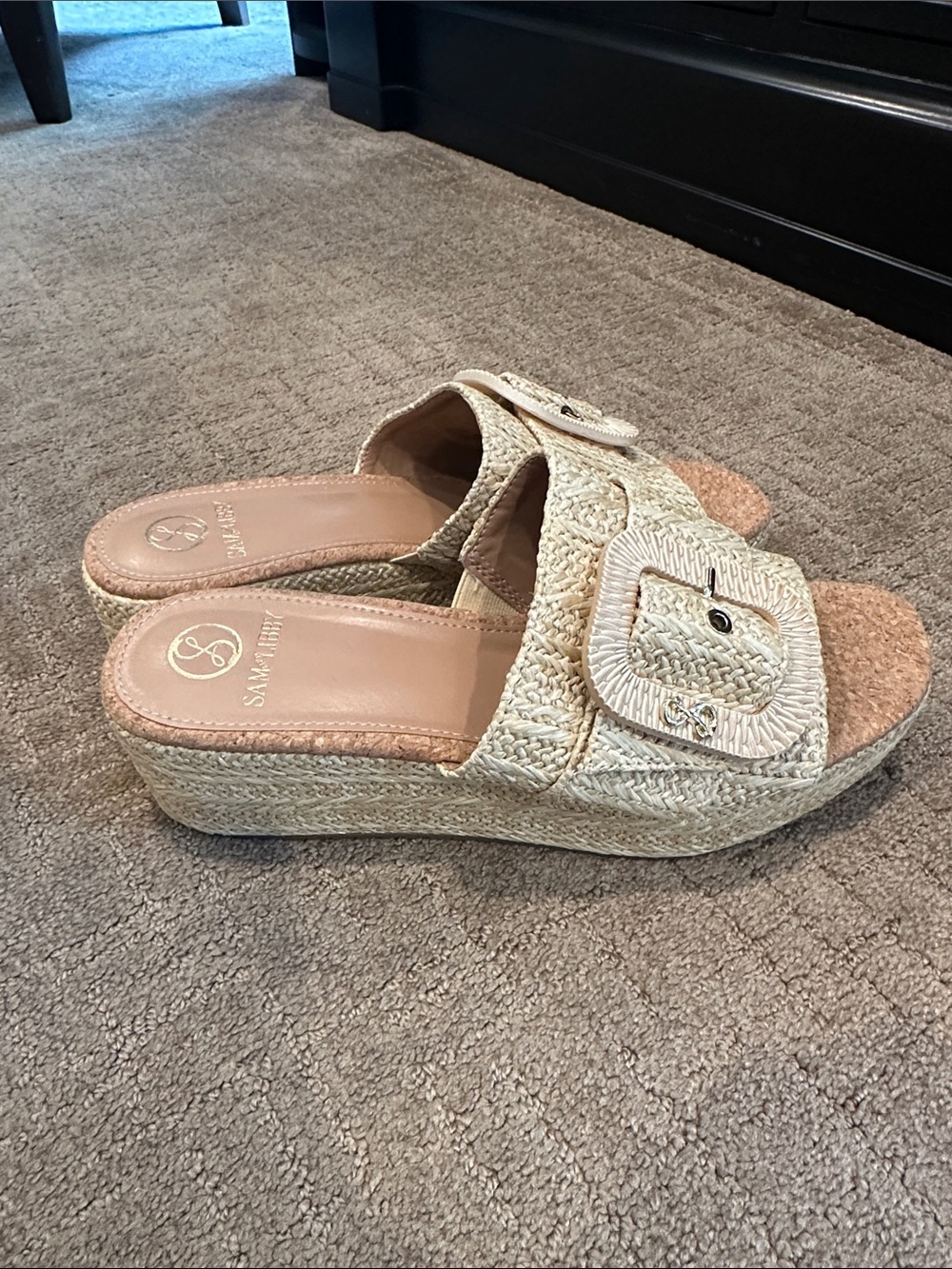 Sam & Libby Raffia Sandal Wedges